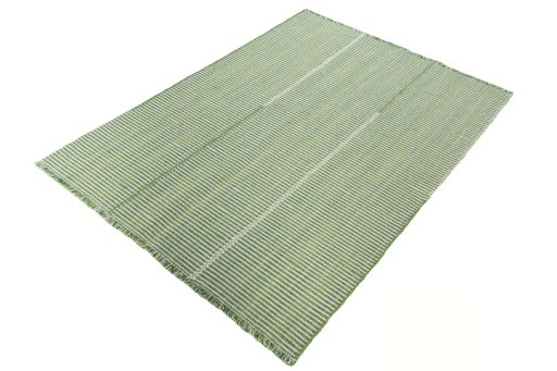 Corner detail of New Modern Design rug showing border pattern and Wool pile