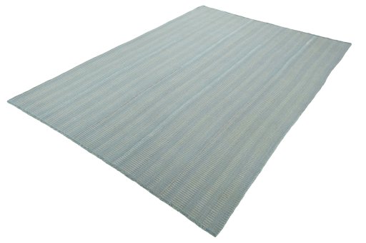 Corner detail of New Modern Design rug showing border pattern and Wool pile