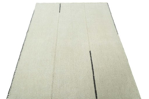 Close-up detail of New Modern Design rug from Iran / Persia showing Wool weave