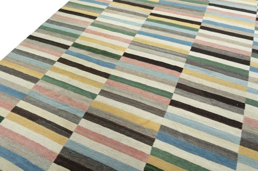 Surface texture of New Modern Design rug with natural Wool and intricate pattern
