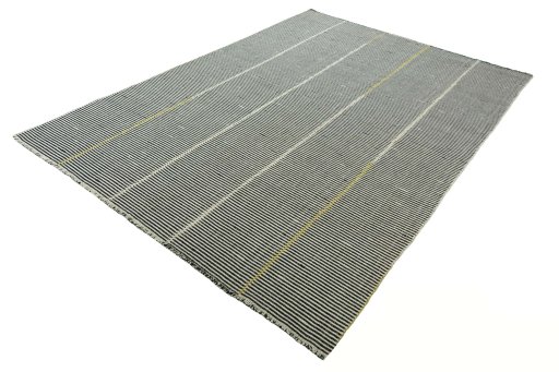 Corner detail of New Modern Design rug showing border pattern and Wool pile