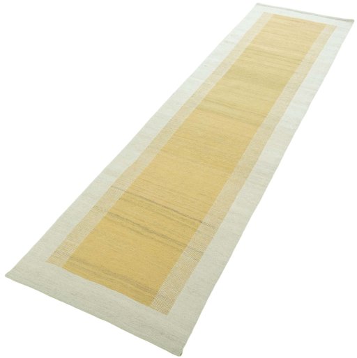 Corner detail of New Modern Design rug showing border pattern and Wool pile