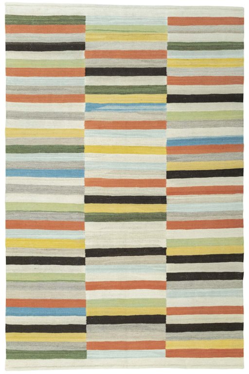 Full view of New Modern Design rug from Turkey, 251 × 165 cm in Multi Color tones