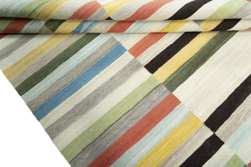 Full view of New Modern Design rug from Turkey, 251 × 165 cm in Multi Color tones