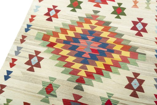Surface texture of New Modern Design rug with natural Wool and intricate pattern