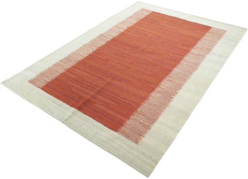 Corner detail of New Modern Design rug showing border pattern and Wool pile
