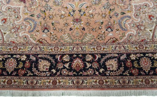 Full view of 2000s Tabriz 50/60/70 Raj rug from Iran / Persia, 345 × 247 cm in Red tones