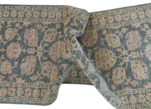 Full view of New Farahan rug from Pakistan, 245 × 81 cm in Brown tones