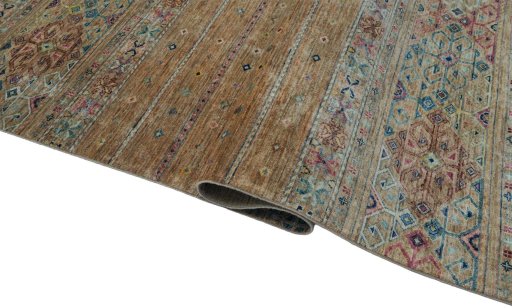 Close-up detail of New Samarkand rug from Pakistan showing Wool weave