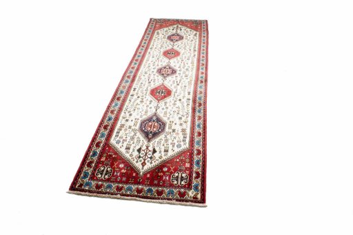 Close-up detail of New Abadeh rug from Iran / Persia showing Wool weave