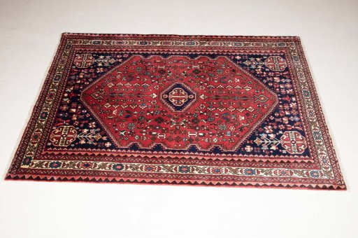 Close-up detail of New Abadeh rug from Iran / Persia showing Wool weave