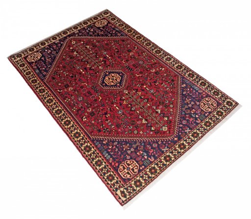 Corner detail of New Abadeh rug showing border pattern and Wool pile