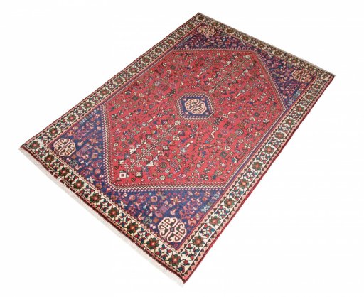 Close-up detail of New Abadeh rug from Iran / Persia showing Wool weave