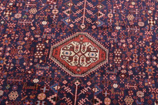 Close-up detail of 2000s Abadeh rug from Iran / Persia showing Wool weave