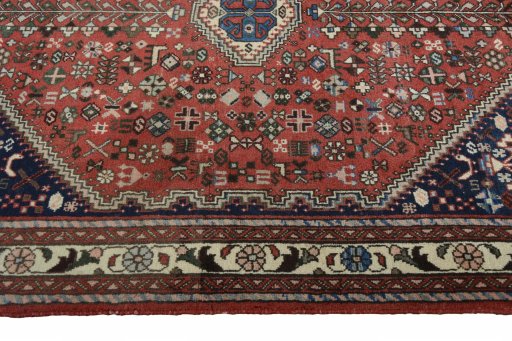 Full view of New Abadeh rug from Iran / Persia, 152 × 106 cm in Red tones