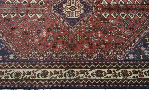Full view of 2000s Abadeh rug from Iran / Persia, 154 × 100 cm in Red tones
