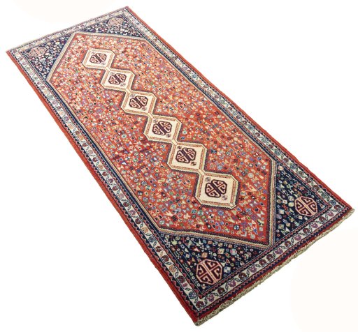 Close-up detail of 2000s Abadeh rug from Iran / Persia showing Wool weave