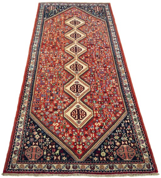 Surface texture of 2000s Abadeh rug with natural Wool and intricate pattern