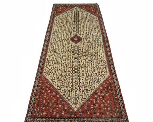 Surface texture of New Abadeh rug with natural Wool and intricate pattern