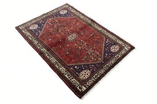Close-up detail of 2000s Abadeh rug from Iran / Persia showing Wool weave