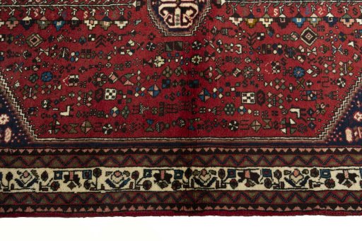 Close-up detail of 2000s Abadeh rug from Iran / Persia showing Wool weave