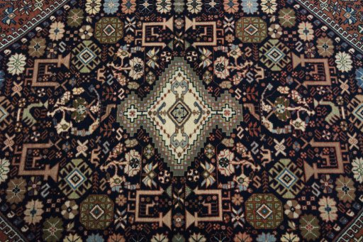 Central medallion detail of New Abadeh rug from Iran / Persia