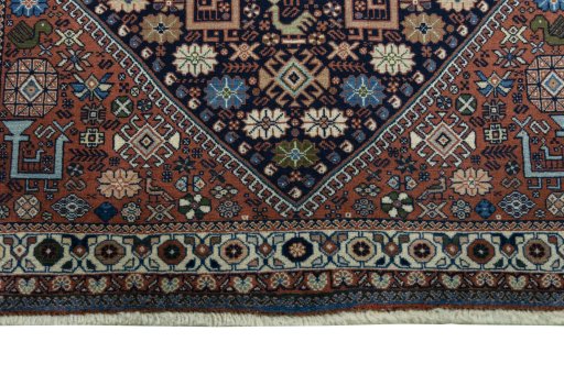 Close-up detail of New Abadeh rug from Iran / Persia showing Wool weave