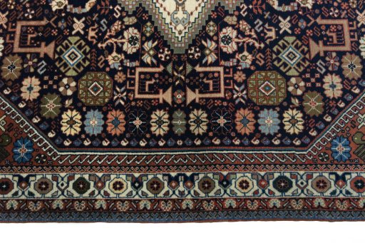 Full view of New Abadeh rug from Iran / Persia, 158 × 107 cm in Blue tones