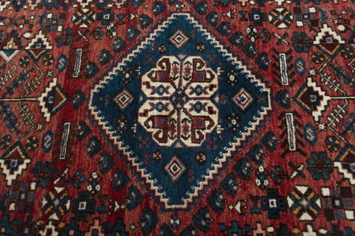 Central medallion detail of 1950s Abadeh rug from Iran / Persia