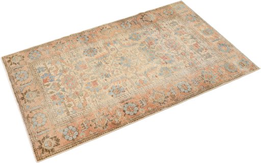 Corner detail of 1920s Afshar rug showing border pattern and Wool pile