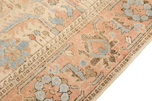 Close-up detail of 1920s Afshar rug from Iran / Persia showing Wool weave