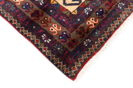 Central medallion detail of 1970s Afshar rug from Iran / Persia