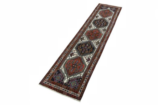 Corner detail of 2000s Ardebil rug showing border pattern and Wool pile