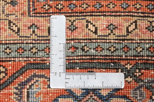 Backside of handmade 2018s Ardebil rug showing knot structure and weave density