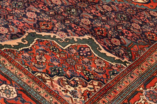 Backside of handmade 2018s Ardebil rug showing knot structure and weave density