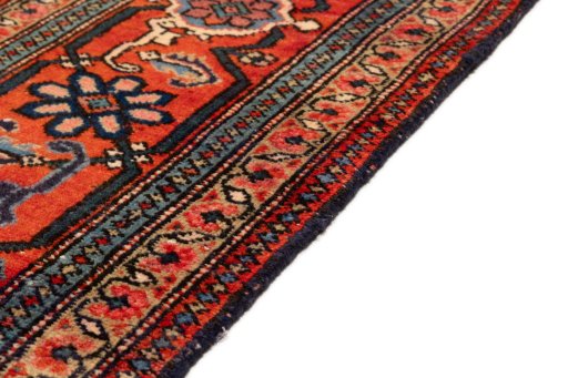 Close-up detail of 2018s Ardebil rug from Iran / Persia showing Wool weave