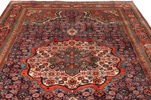 Full view of 2018s Ardebil rug from Iran / Persia, 280 × 200 cm in Dark blue tones