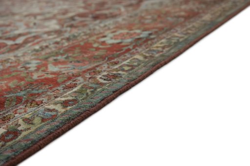 Close-up detail of 1930s Bakhtiar rug from Iran / Persia showing Wool weave