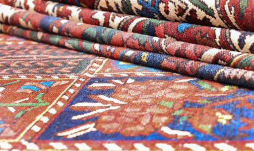 Central medallion detail of 1920s Bakhtiar rug from Iran / Persia