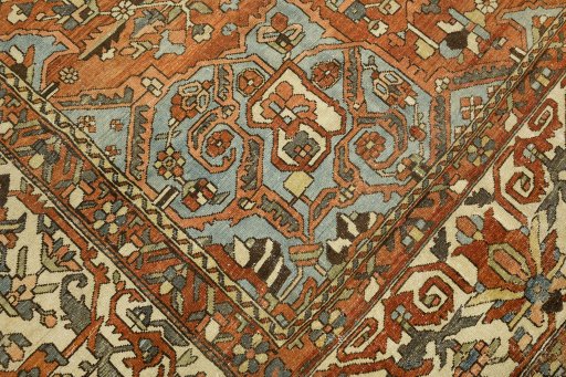 Central medallion detail of 1920s Bakhtiar rug from Iran / Persia