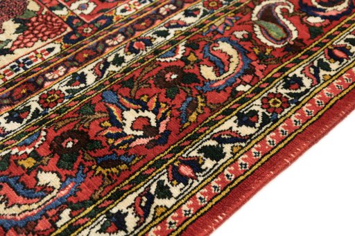 Central medallion detail of 1950s Bakhtiar rug from Iran / Persia