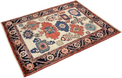 Close-up detail of New Bakhtiar rug from Iran / Persia showing Wool weave