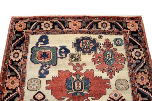 Surface texture of New Bakhtiar rug with natural Wool and intricate pattern