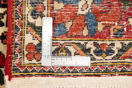 Full view of 1940s Bakhtiar rug from Iran / Persia, 279 × 160 cm in White tones