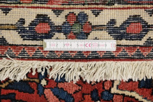 Full view of 1930s Bakhtiar rug from Iran / Persia, 305 × 201 cm in Dark red tones