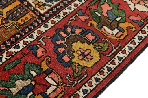 Central medallion detail of 1920s Bakhtiar rug from Iran / Persia