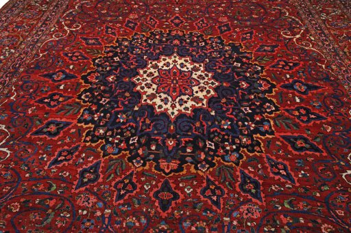 Central medallion detail of 1930s Bakhtiar rug from Iran / Persia