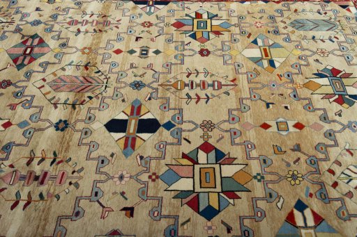 Central medallion detail of New Bakhtiar rug from Iran / Persia