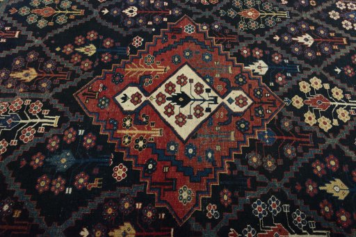 Central medallion detail of 1930s Bakhtiar rug from Iran / Persia