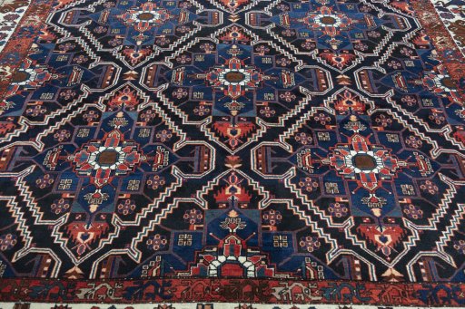 Central medallion detail of 1930s Bakhtiar rug from Iran / Persia